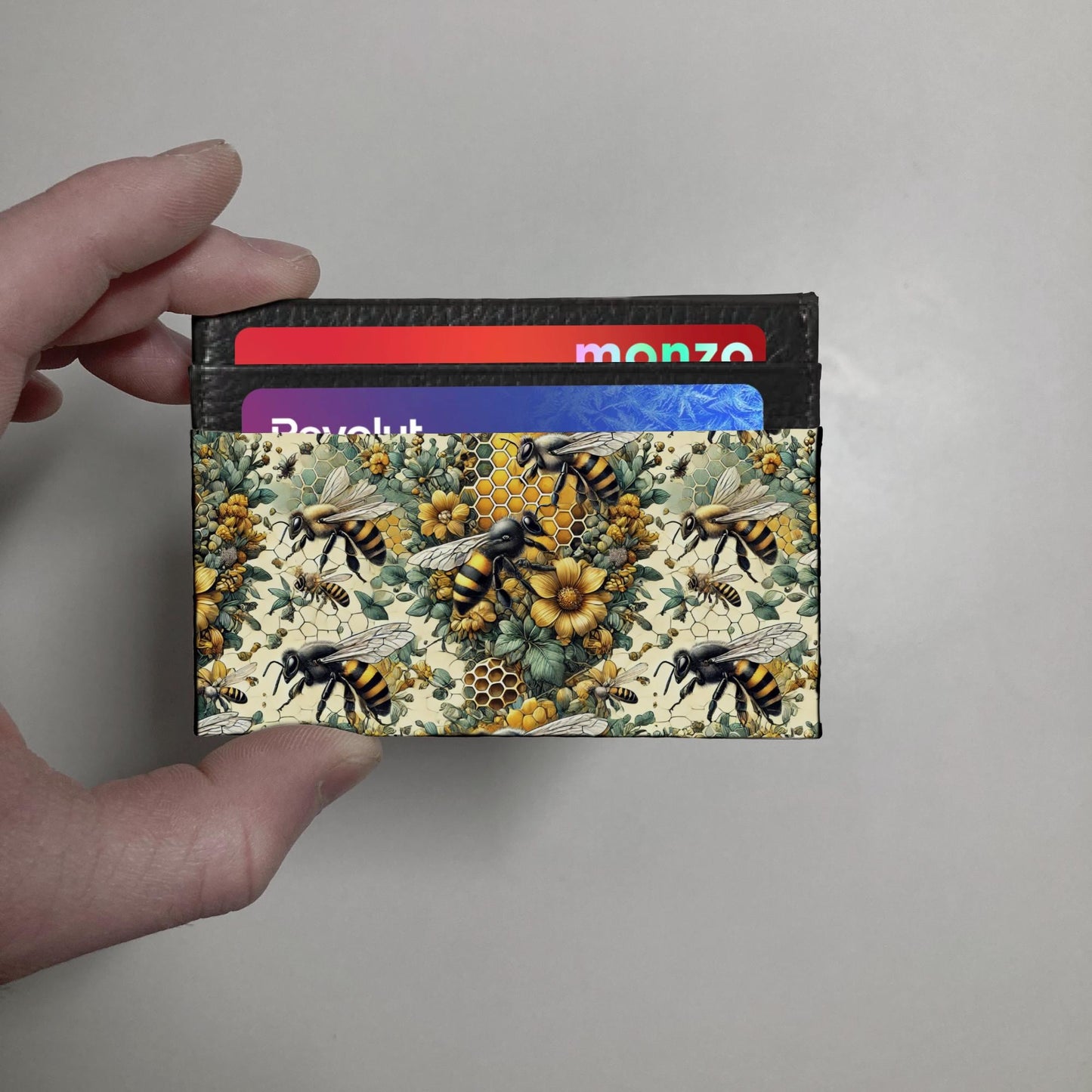 Bee Print Leather Wallet