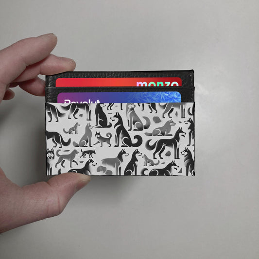 Husky Dog Print Leather Wallet